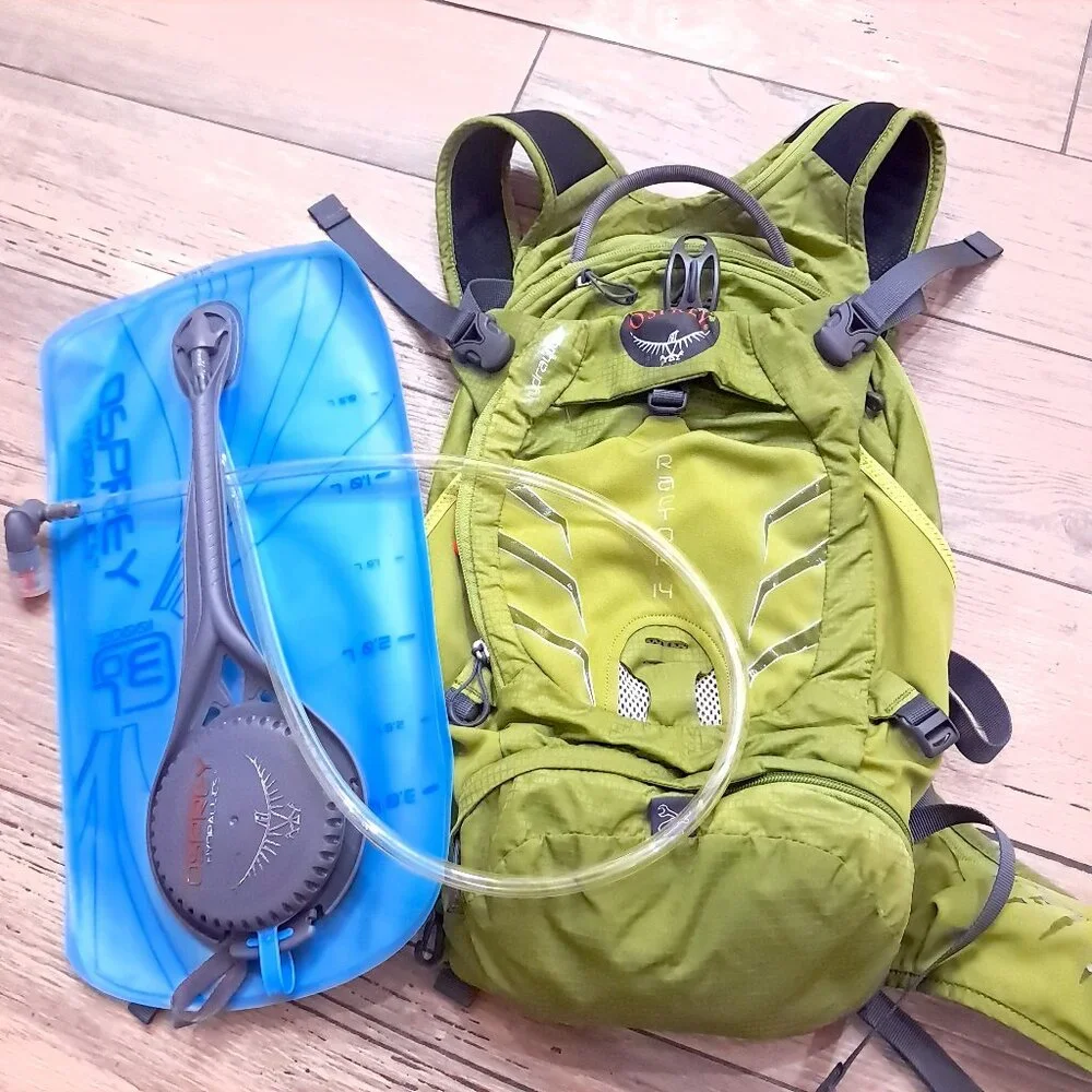 Osprey‎ Raptor 14 green Hydraulics Hydration Pack backpack lime w/ bladder pack